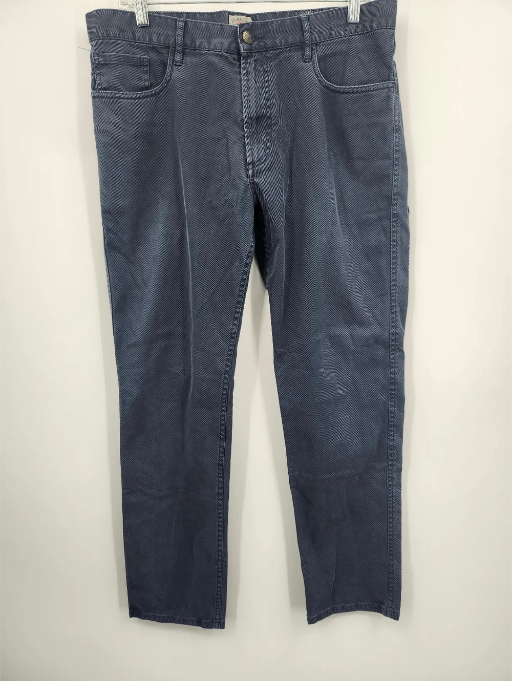 Faherty Jeans Mens 33 Stretch Terry 5 Pocket Blue Regular Straight Denim Pants